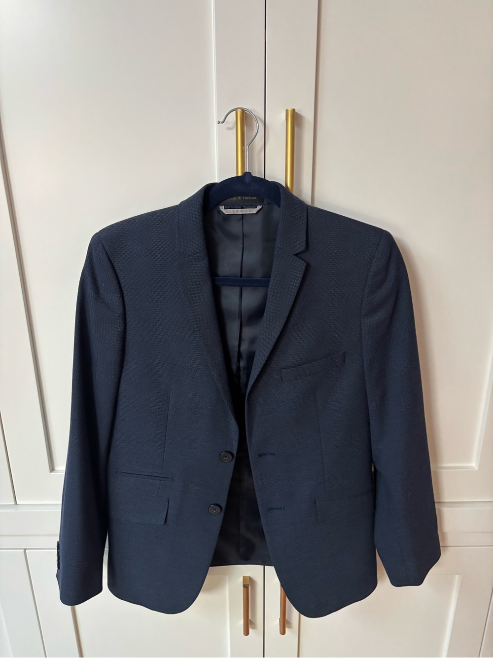Boys Marc New York Navy Textured Blazer - Classic Tailored Style